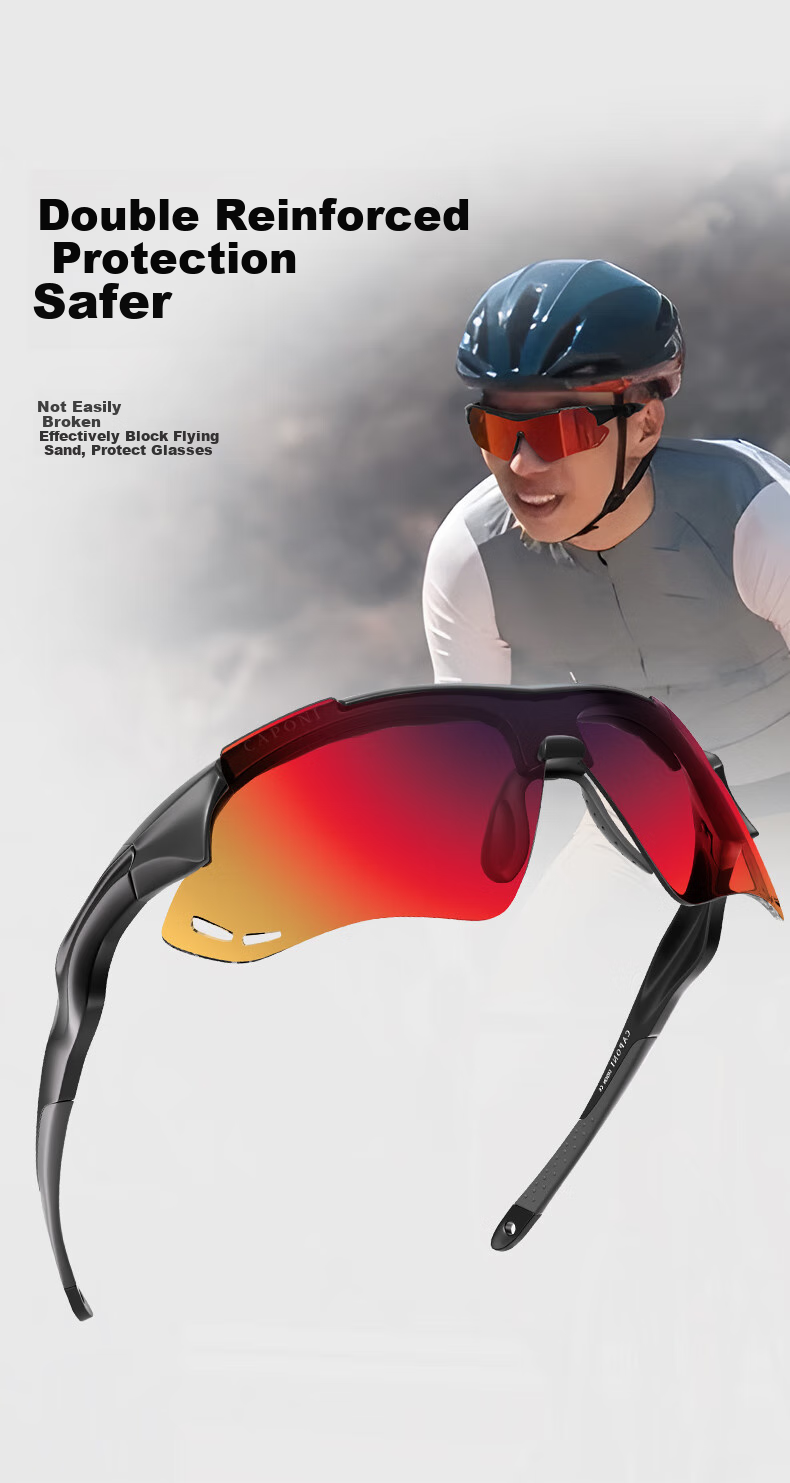 CAPONI Color-Changing Cycling Glasses for Men And Women, Sports Sunglasses, Day And Night Use, Outdoor UV Protection, Windproof Goggles 12