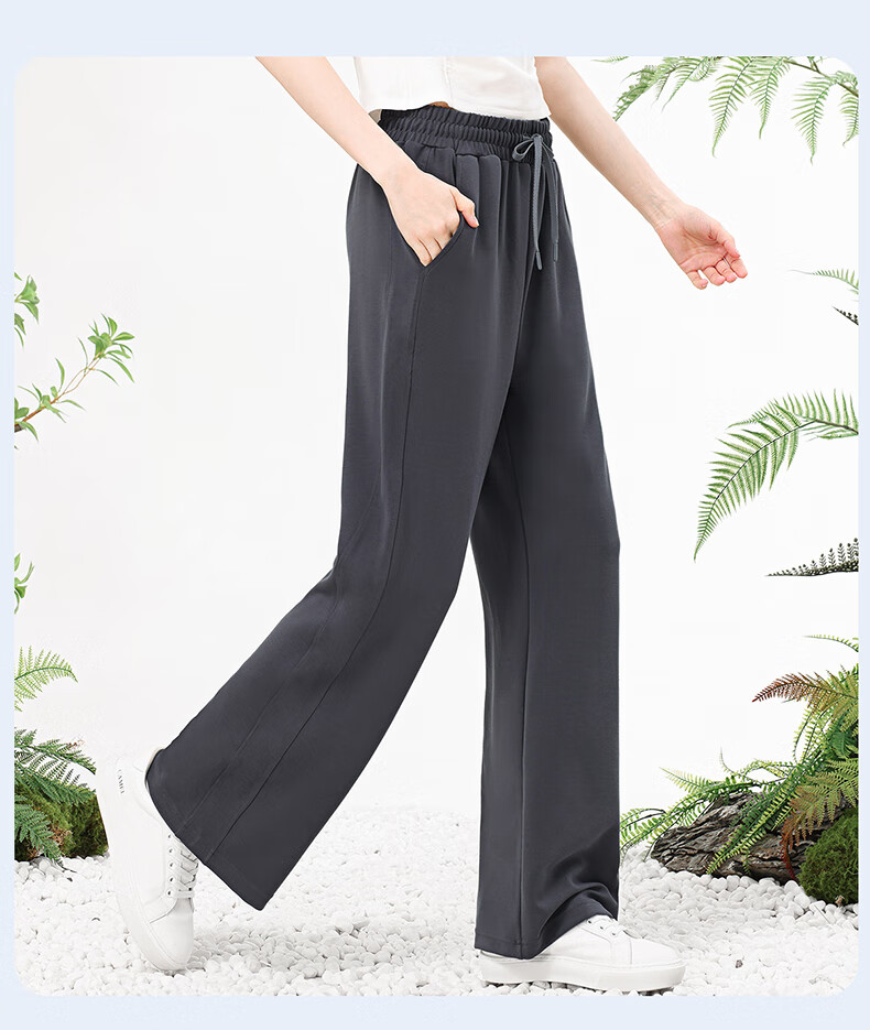 CAMEL Straight-Leg Knit Women's Pants Stretch Casual Sun-Protective Sports Trousers Y25BA0L6002 Phantom Black XXL 23