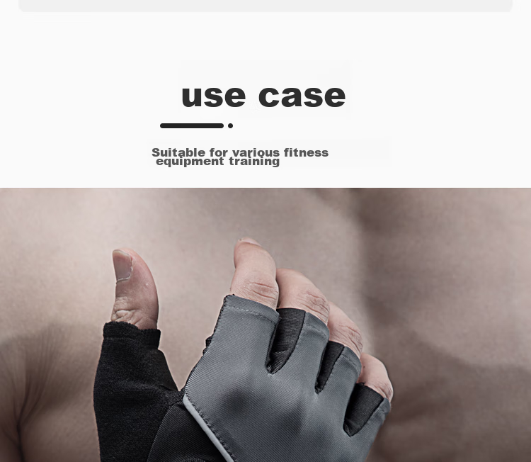 LAC Lightweight Sports Gloves for Men And Women, Fitness Training Gloves, Non-Slip Protective Half-Finger Breathable Gloves, Silver Gray, Size S 12