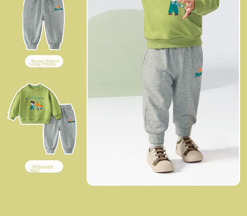 Ciciibear Baby Outfit Set for Girls And Boys, Sweatshirt And Casual Pants Spring Sportswear Set 10