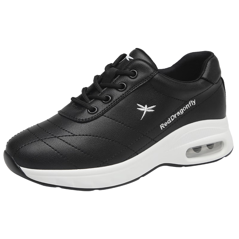 RED DRAGONFLY Women's Versatile Shoes with Air Cushion, Height-Increasing Casual Shoes for Women, Soft-Soled Sneakers WXB342471 Black Size 36