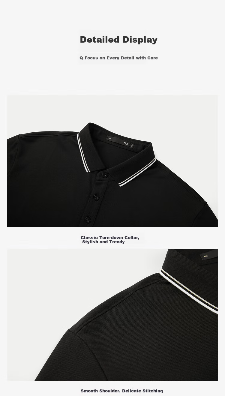 HLA Short-Sleeve Polo Shirt for Men, 25 Light Business Chic Ageless Collared Short-Sleeve Shirt for Men, Summer HNTPW2J018A 9