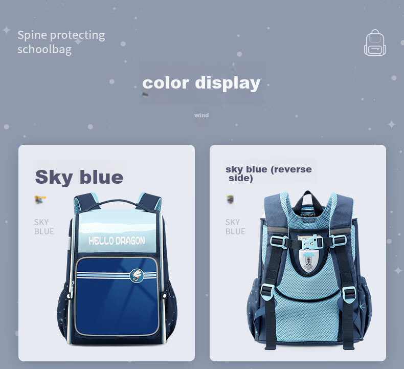 Herder Lightweight Spine-Protecting Backpack for Primary School Students, British Style, for Grades One to Six, Lightweight, Anti-Gravity Elastic Weight-Reducing Backpack 16