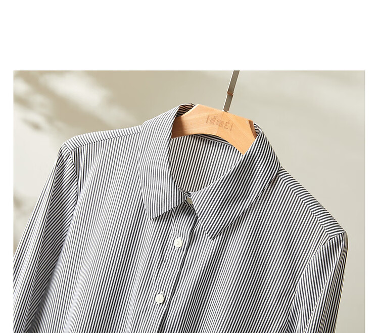 Dme [Career Art Collector] Spring And Autumn Breathable Simple Lapel Shirt, Long-Sleeve Fitted Blouse, Women's Top 17