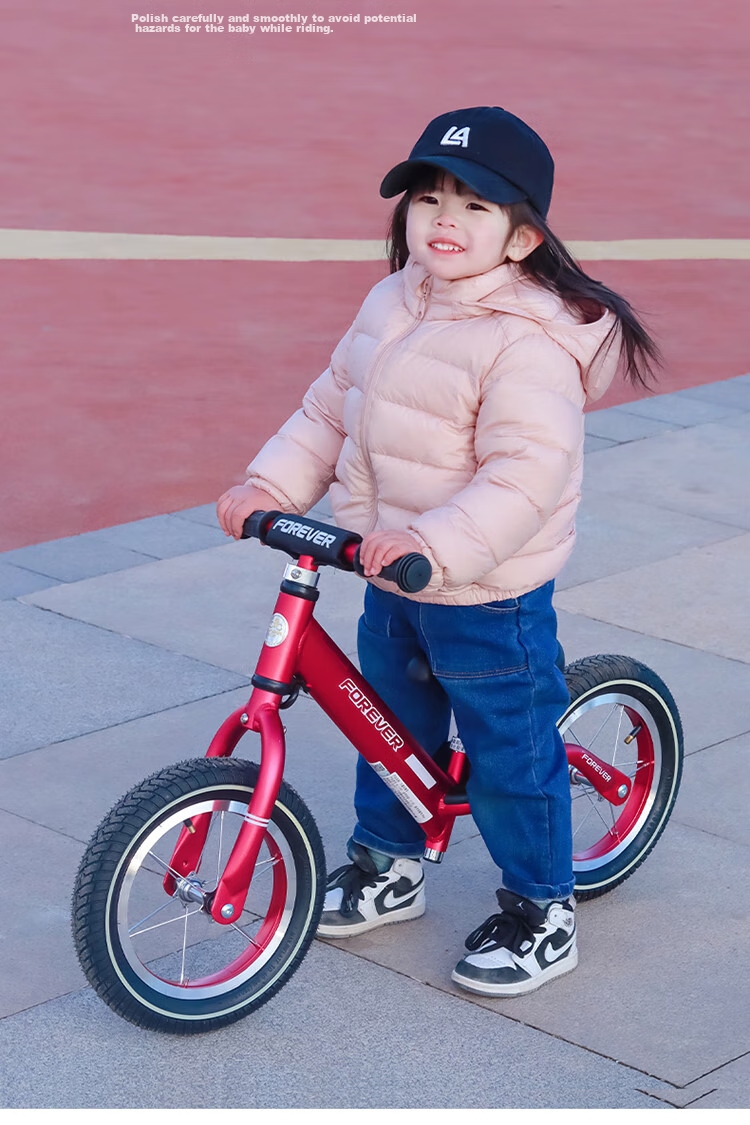 FOREVER Children's Balance Bike, Kids' Scooter for Ages 2-6, Gliding Bicycle, Two-Wheel No-Pedal Bike, Wine Red Color 17