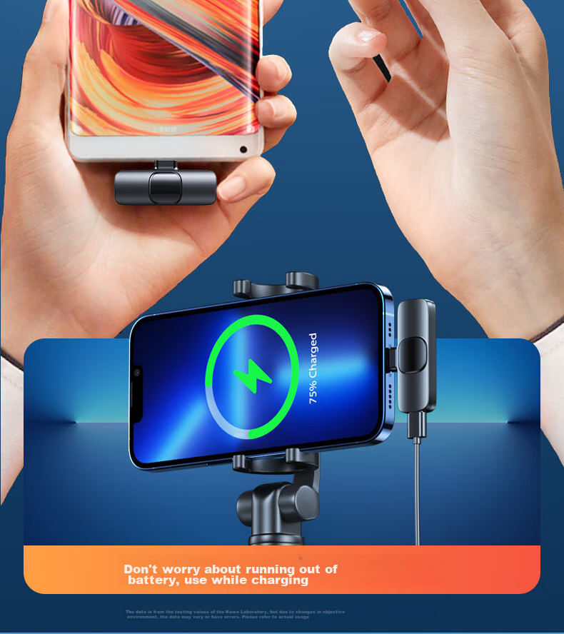 KOVOL [Ultra-Long Battery Life] Wireless Lavalier Microphone, Live Streaming And Recording, Outdoor Interviews, Short Video Karaoke, Portable Microphone with Two Mics, Compatible with Apple And Android 15