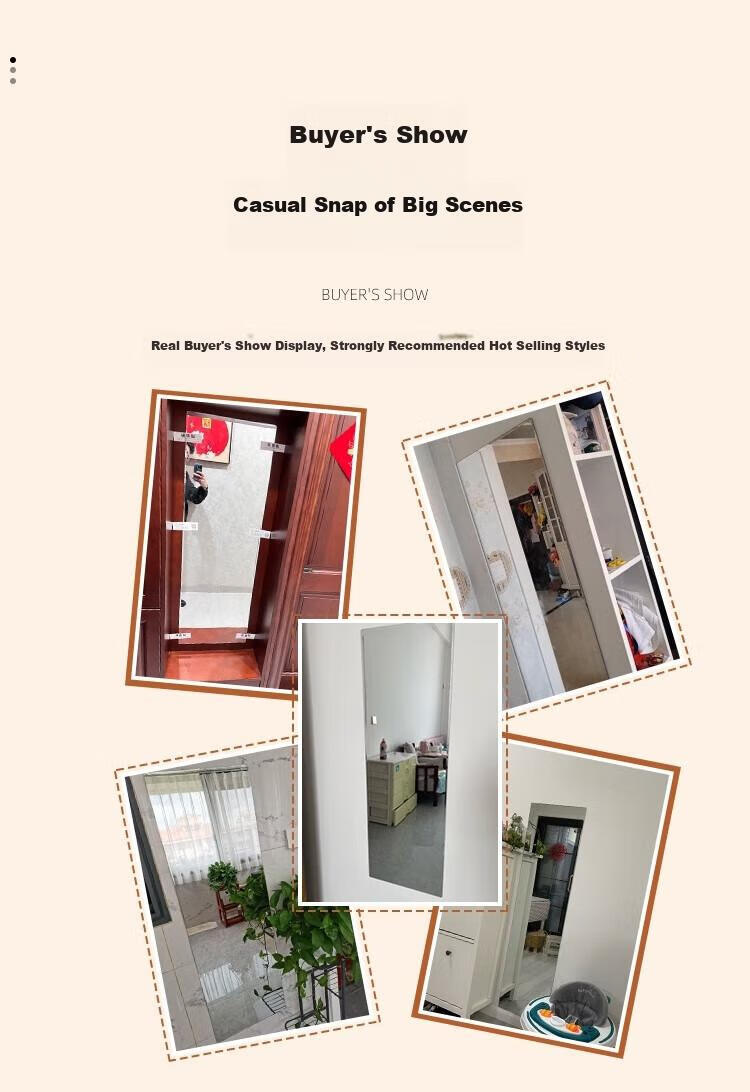 Anerya Full-Length Mirror, Frameless, Adhesive Wall-Mounted, for Bedroom And Living Room, Dressing Mirror, Home And Dormitory Use, Shatterproof Mirror, 50*150 Cm 6