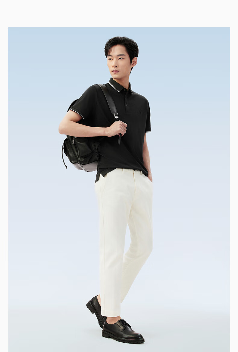 Hodo [Lin Gengxin's Style] Modal Silk Short-Sleeve Cool-Feeling Antibacterial Polo Shirt, Collared T-Shirt 31