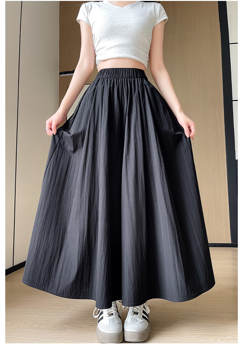 LangSha High-Waisted Yamamoto Skirt Pants for Women, Summer Lightweight Flowy Slimming A-Line Skirt Shorts, Loose Wide-Leg Pants for Petite Figures 30