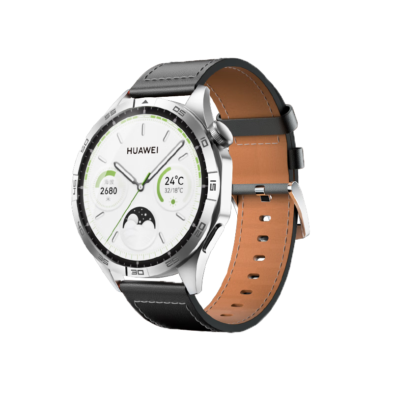 CangHua Leather Watch Strap Compatible with Huawei Watch 4 Pro, Watch 5, Watch 3, GT6, GT6 Pro, GT5, GT4, GT3 Pro, GT2 Smartwatches, Men's Style, Brown Color