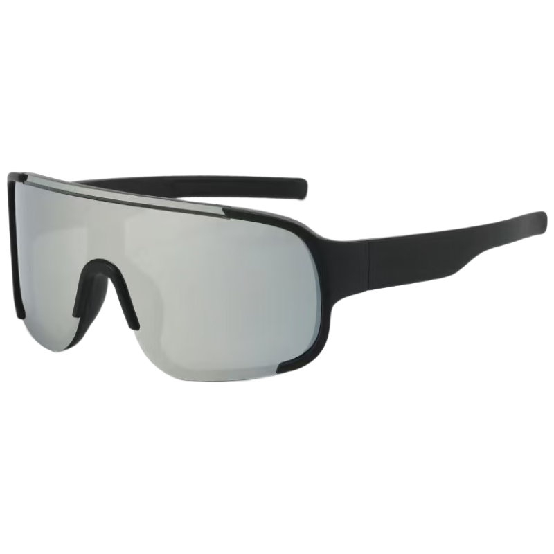Boshide Children's Cycling Sunglasses, Protective Hiking Goggles, Outdoor Skiing Glasses, Black Frame White Mercury (Children's Model)