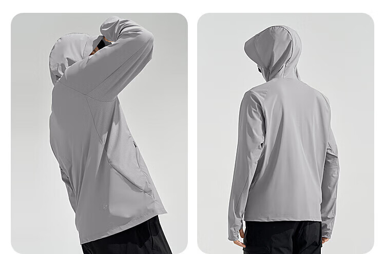 BOSIDENG Sun Protection Jacket for Men, Summer Outdoor Ice Silk Original Yarn Fishing Shirt, Cool Breathable Sports Cycling Hooded Coat 22