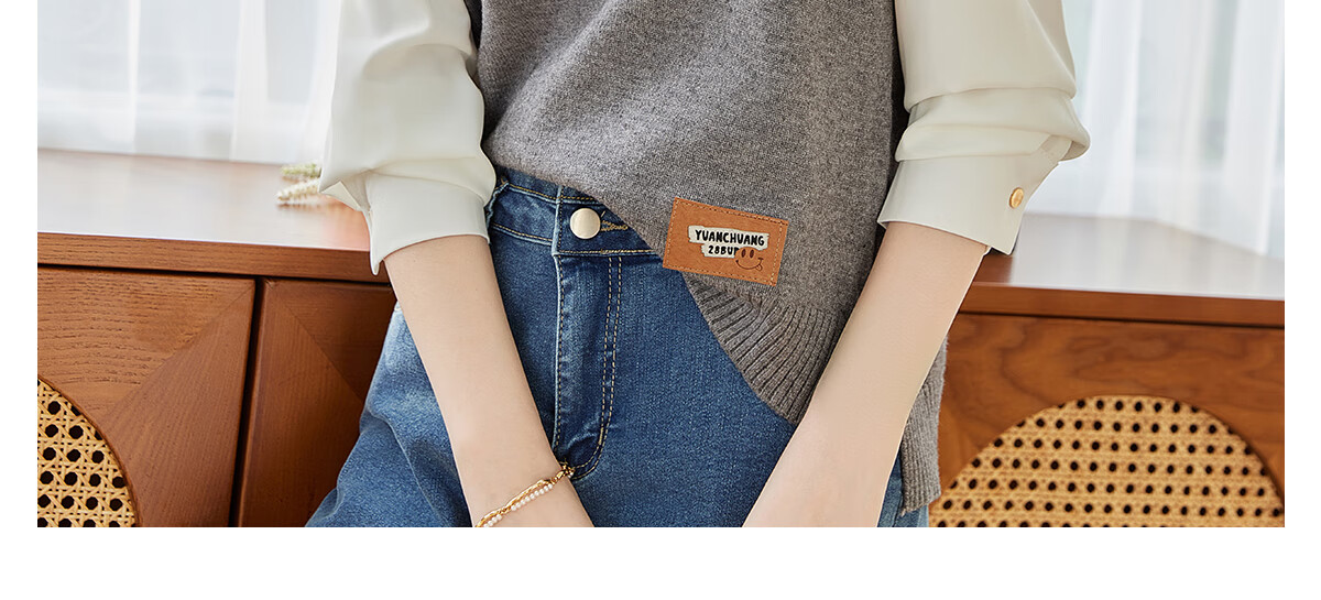 PinCai Knitted Vest for Women, V-Neck Sweater, Sleeveless Cardigan, Loose-Fitting Top P137Z5837 26
