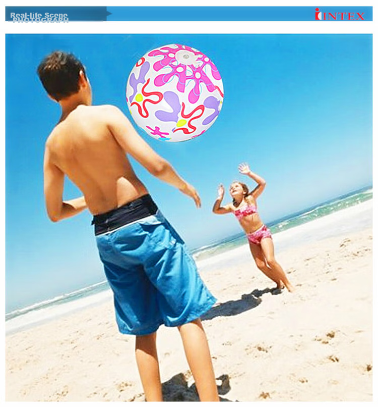INTEX Underwater World Beach Ball, Four-Color Transparent Beach Ball Children's Toy Ball 32cm Pattern Randomly Sent 59040 2