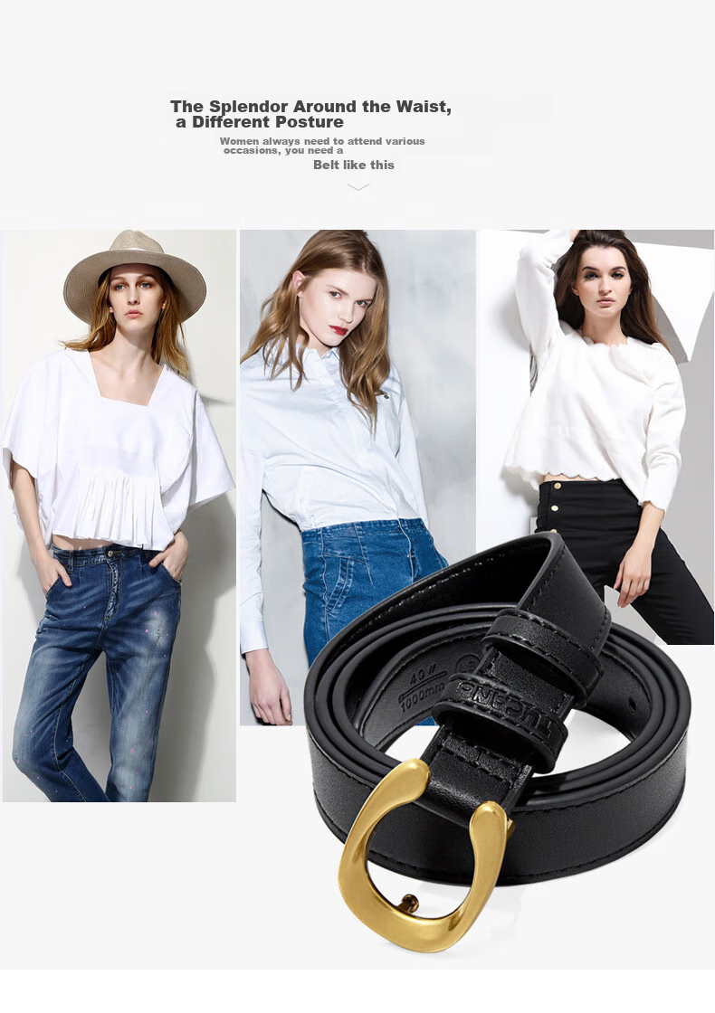 TUCANO Genuine Leather Belt with Pin Buckle for Women, Versatile Waistband, Fashionable Decorative Belt, Practical Birthday And 520 Gift 3