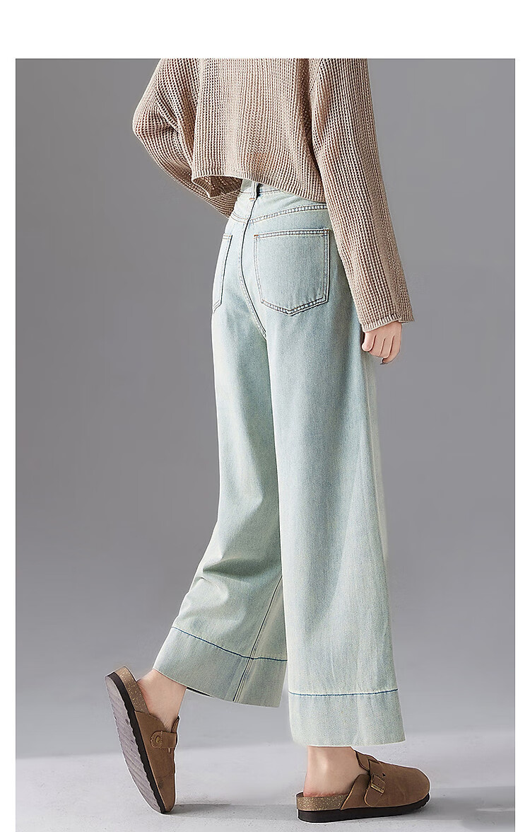 Dme [Vintage Fading Craft] Spring Cotton Soft High-Waisted Wide-Leg Relaxed Fit Women's Jeans for Spring 11