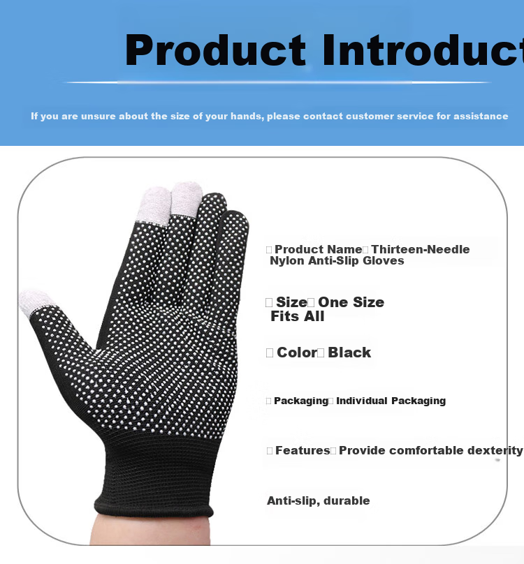Lugong Thick 600G Nylon Yarn Knitted Durable Gloves, Non-Slip Lightweight Breathable, for Factory Labor Construction Work, Household Machinery Repair Moving, Hand Safety Protection 12 Pairs 5