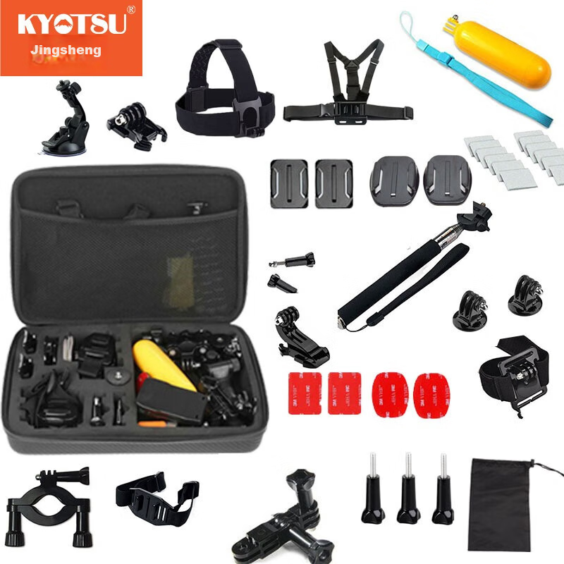 KYOTSU Action Camera Accessory Kit for GoPro 13/12/11, DJI Action 6/5Pro/4, And Other Action Camera Series, Including Storage Pouches And Buoyancy Rods, 40-Piece Set