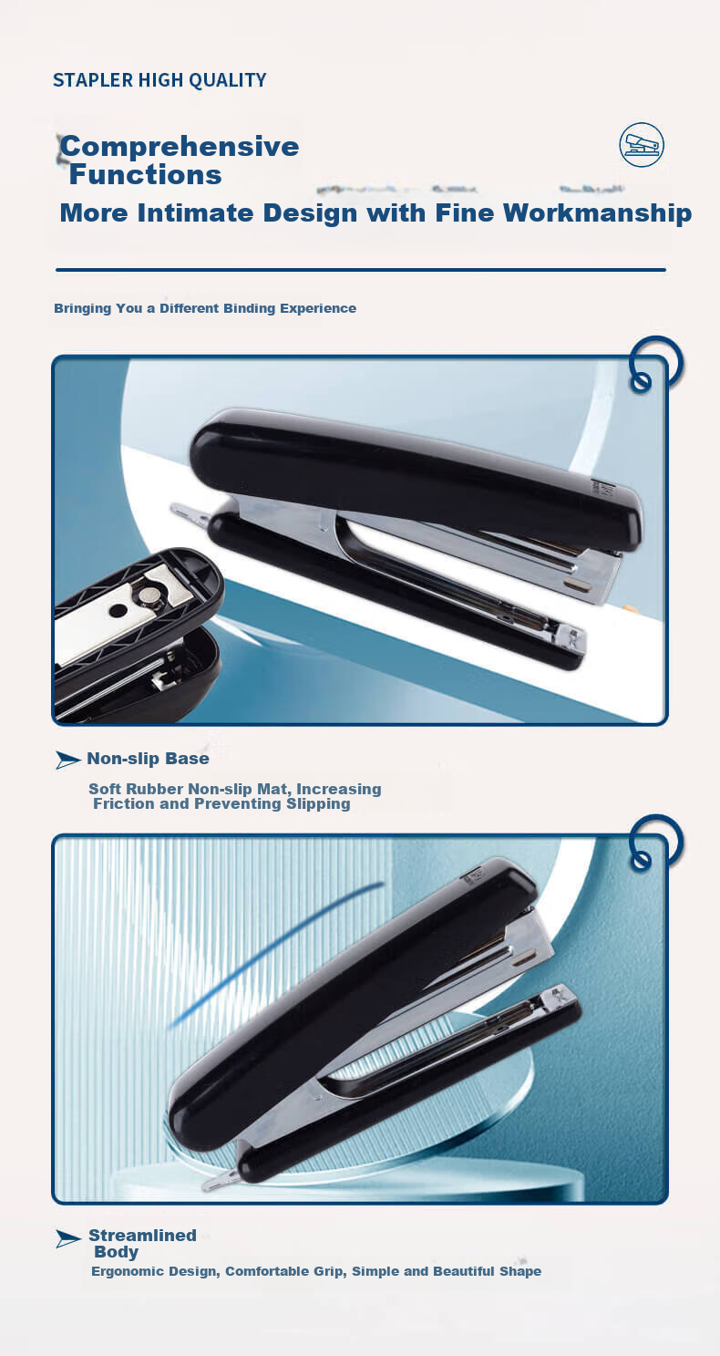 M&G 10# Stapler Metal Durable Stapler with Built-In Staple Remover at The End (Compatible with 10# Staples) Black Single Pack ABS92748 4