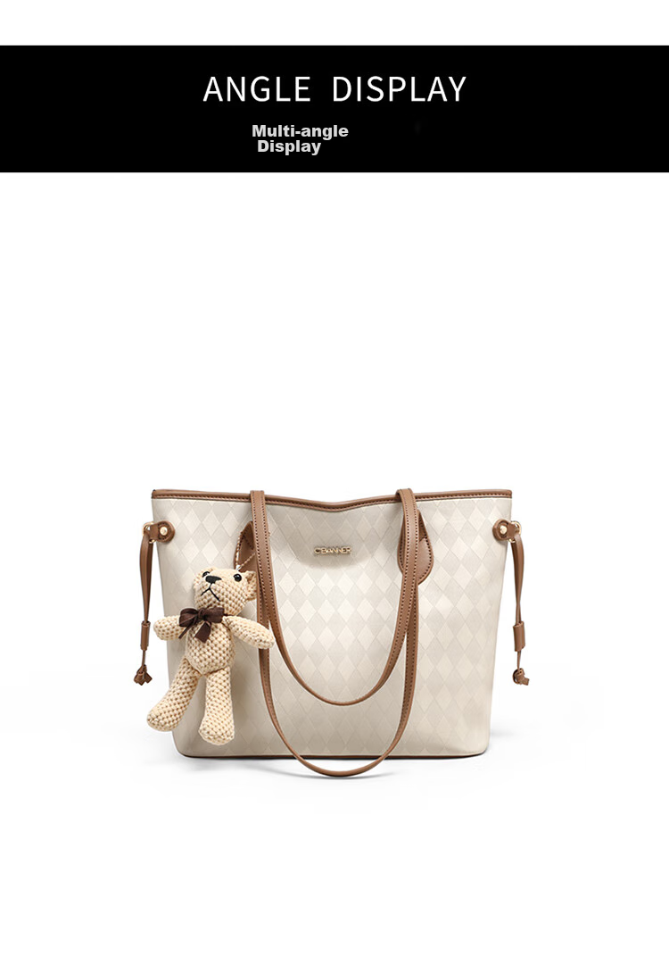 C.BANNER Leather Handbag for Women, Tote Bag with Large Capacity, Shoulder Bag, Light Luxury Brand, Birthday Gift for Girlfriend on May 20th 7