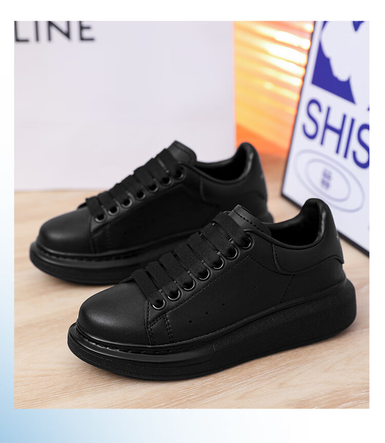 TonLion Women's Shoes, Autumn Thick-Soled White Sneakers, Casual Skateboard Shoes for Women, Versatile Sports Shoes, White And Black, Size 35 14