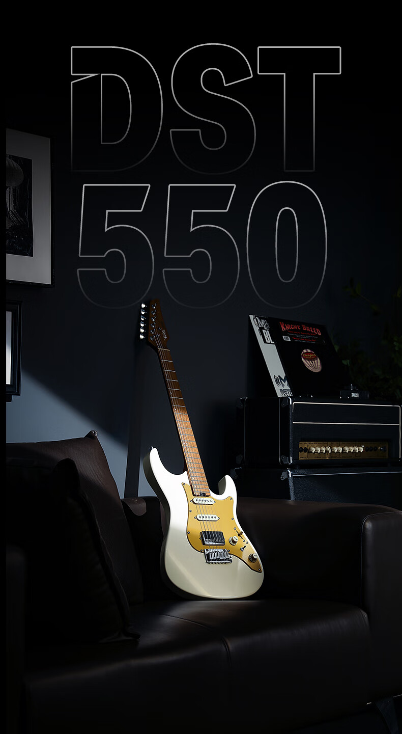 DONNER DST 550 Electric Guitar for Beginners, Intermediate Level, Adults, Men And Women, Electronic Guitar for Rock Music, Tiger Pattern Amber 18