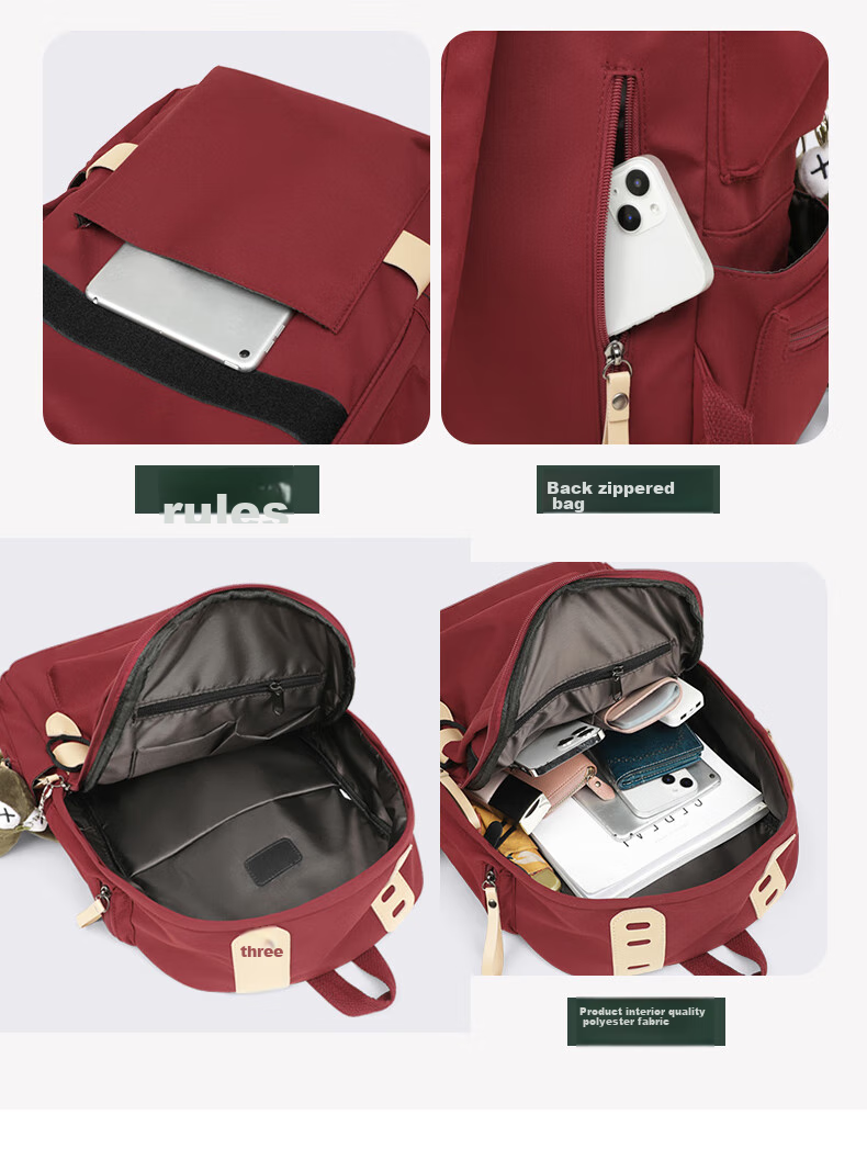 Aiqinghai Backpack for Women, Large Capacity School Bag for Primary, Middle And High School Students, Laptop Backpack for College Students, 15.6-Inch Computer Bag 5