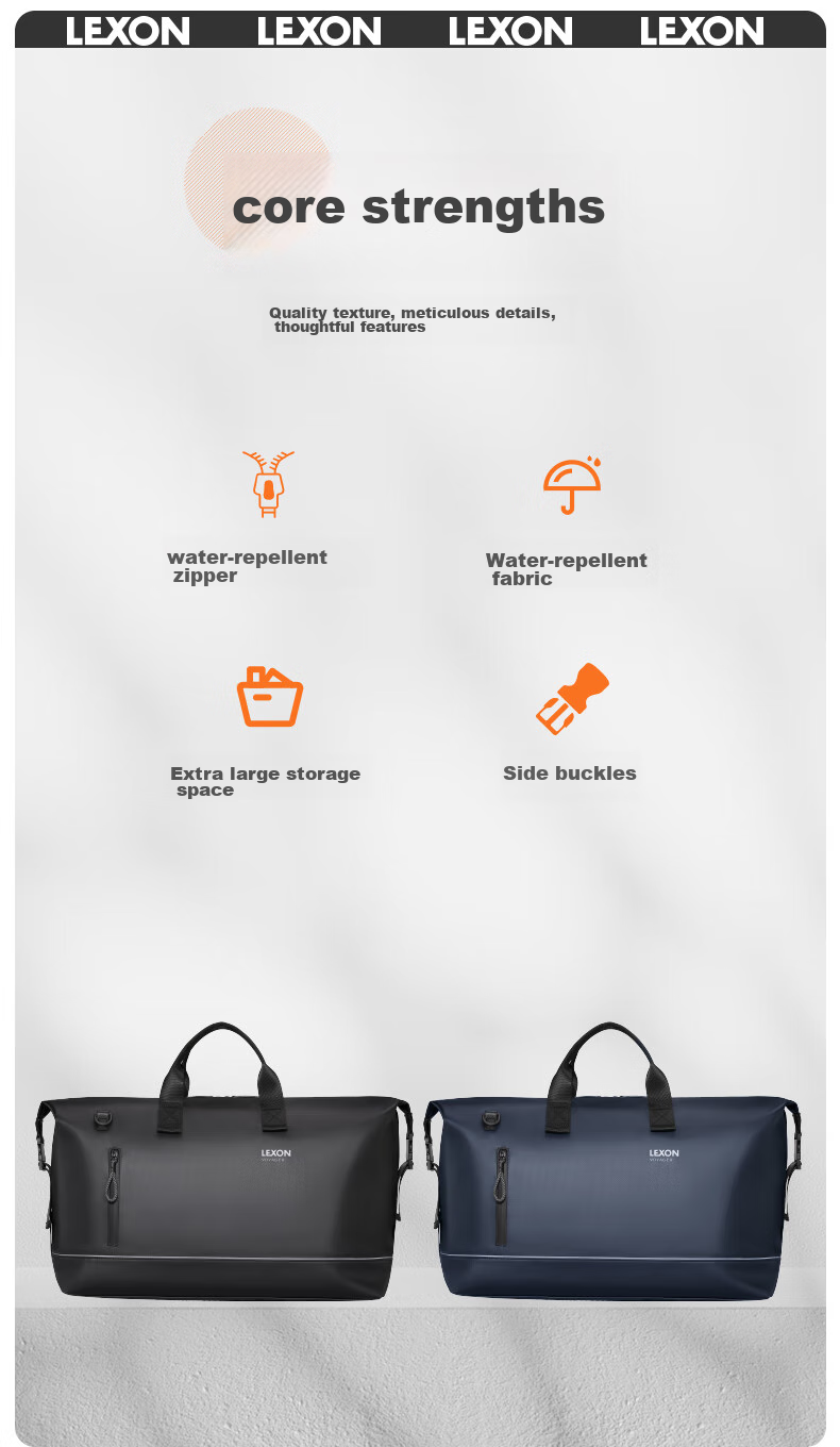 LEXON LEXON Travel Bag, Men's Handbag, Luggage Bag, Gym Bag, Large Capacity Business Travel Bag 2