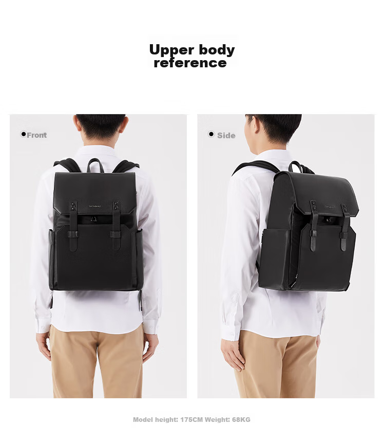 Xinxiuli Laptop Backpack 15.6-Inch Genuine Leather Shoulder Bag Large Capacity Business Travel Bag Gift NV0 9