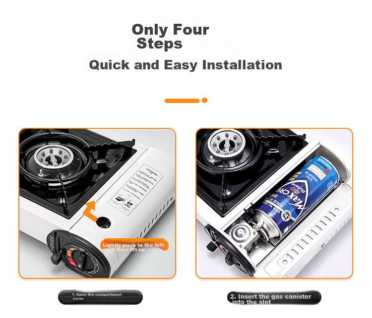 Suncojia Portable Gas Stove, Camping Stove, Butane Stove, Outdoor Cooking Equipment, Elegant White 10