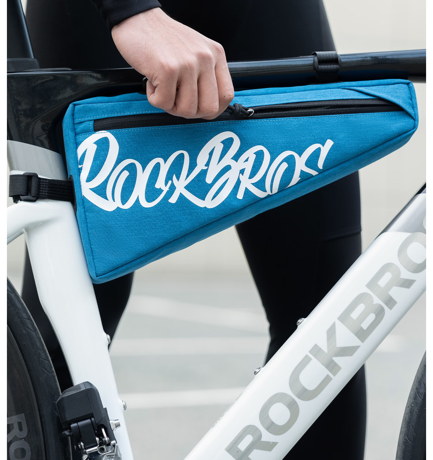 ROCKBROS Bicycle Frame Top Tube Front Beam Triangle Bag Mountain Road Bike Tool Saddle Bag Cycling Gear Brick Red 15