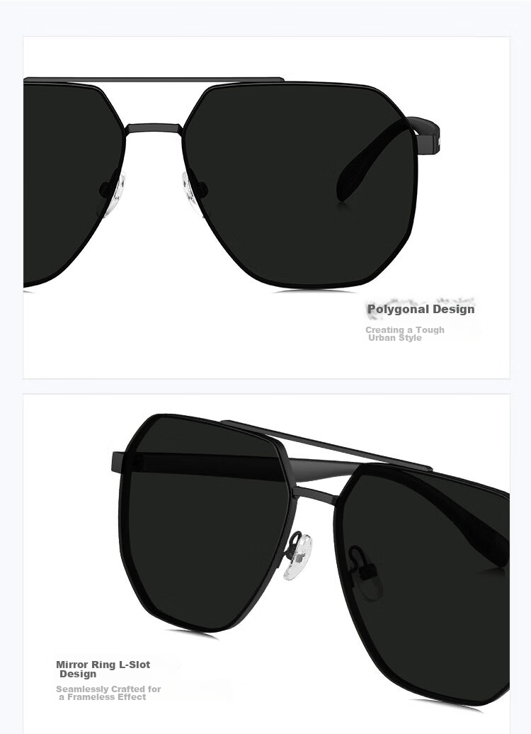 BOLON Eyeglasses-Inspired Aviator Polarized Sunglasses, Driving UV Protection Sunglasses for Men, Trendy Style BL7199D17 6