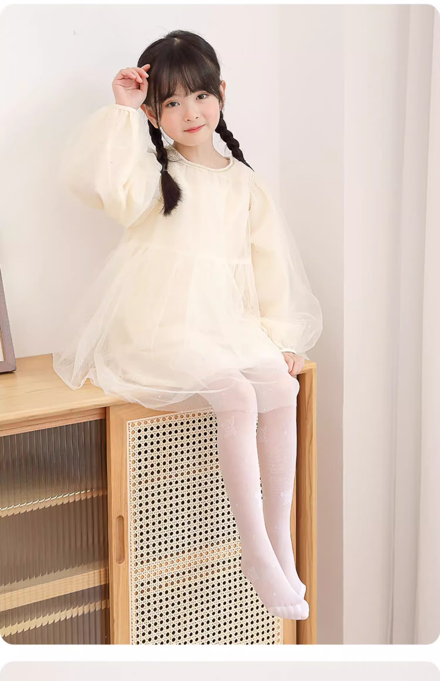 LangSha Children's Thin Spring and Summer Tights Baby Leggings White Anti-Mosquito Dance Pantyhose Ultra-Thin Girls' Pantyhose 20
