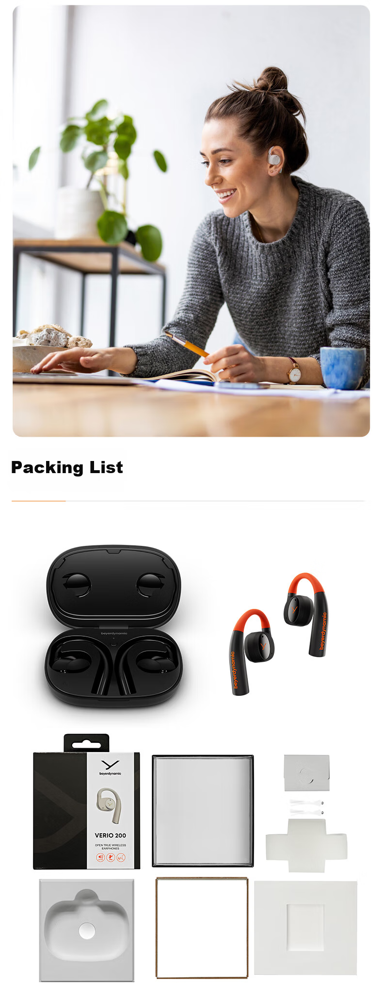 Beyerdynamic AMIRON 200 Bluetooth Open-Back Ear-Hook OWS Headphones Sports Running Long Battery Life Comfortable Black [Gift Recommendation] 8