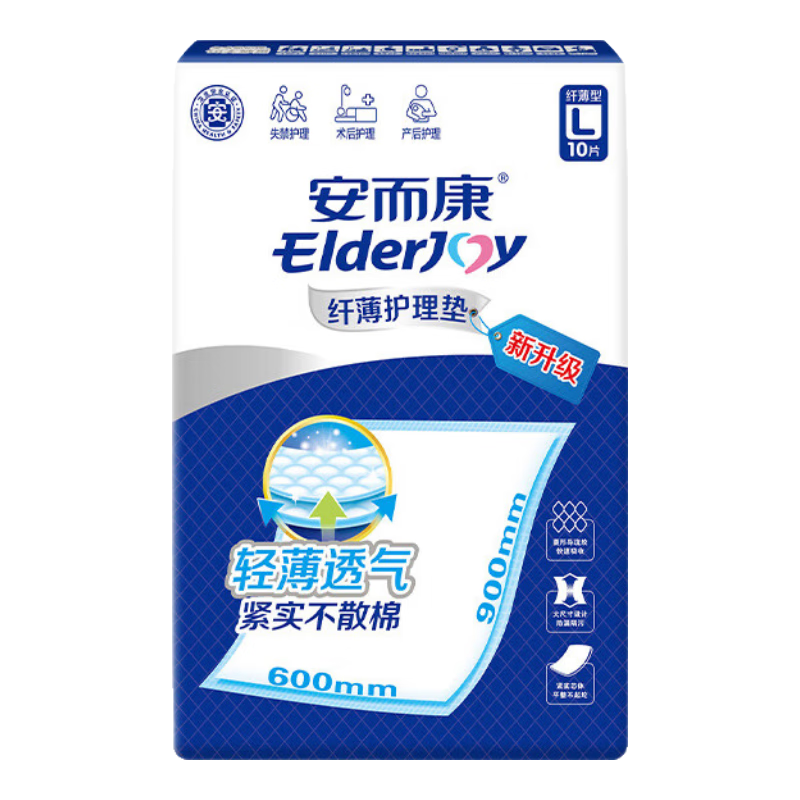 Elderjoy Thin Care Pad, L Size, 10 Pieces, 60*90cm, Incontinence Pad, Elderly Care Pad, Postpartum Maternity Pad for Women And Infants