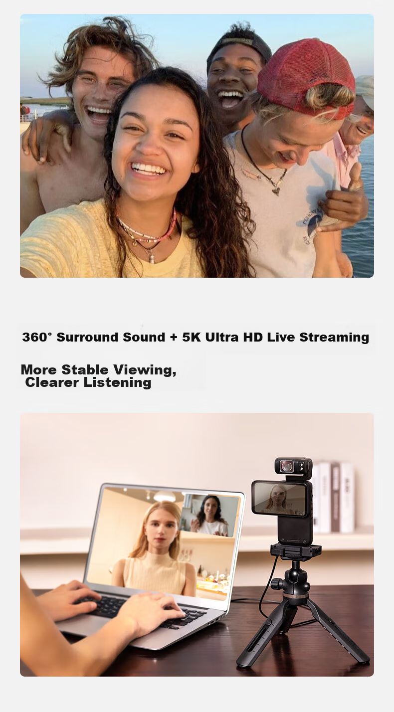 ORDRO [2026 Super Value] M3 5K Action Camera, 3.5-Inch Pocket3 Handheld Gimbal Camera, for Meetings, Vlogging, Travel, Cycling, Fishing, Portable And Personal Use 25