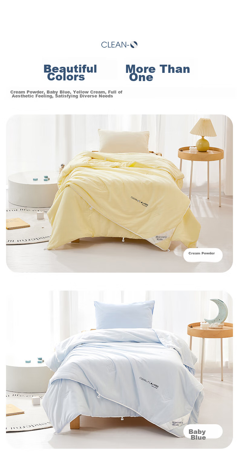 MERCURY Kids A+Pro Pure Cotton Antibacterial Hypoallergenic Silk Spring And Autumn Comforter for Children (Cream Pink), 120cm × 150cm, Class A 13
