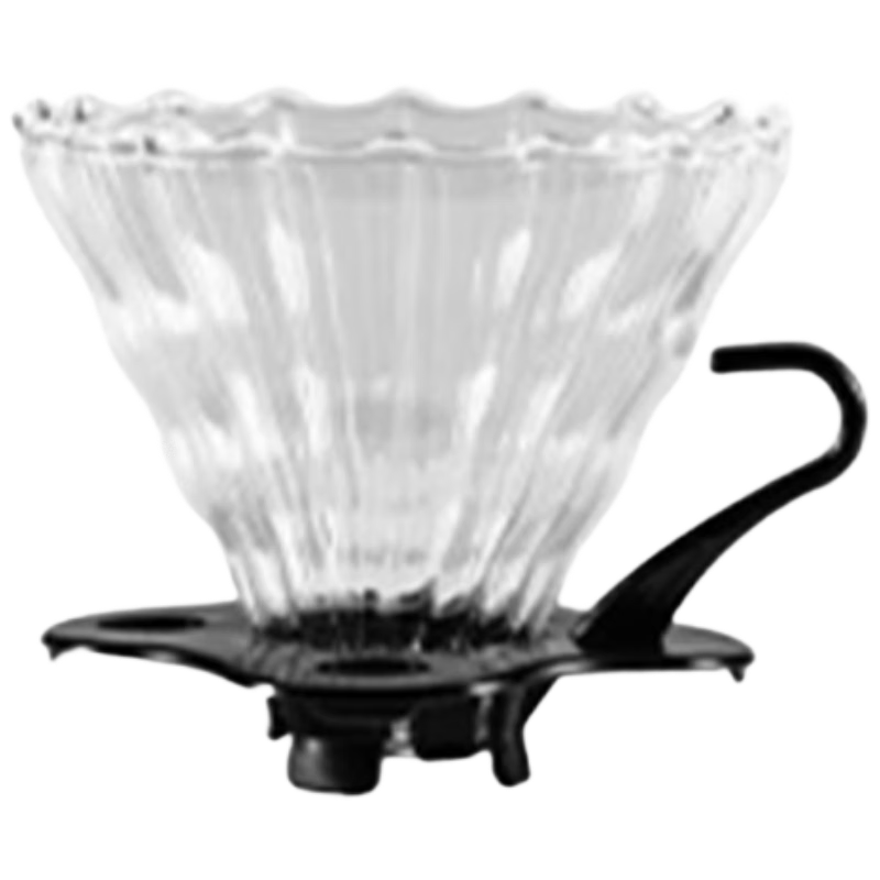 CLITON Pour-Over Coffee Dripper, Glass Filter Cup with Small Mesh for Home Use, Makes 1-2 Cups