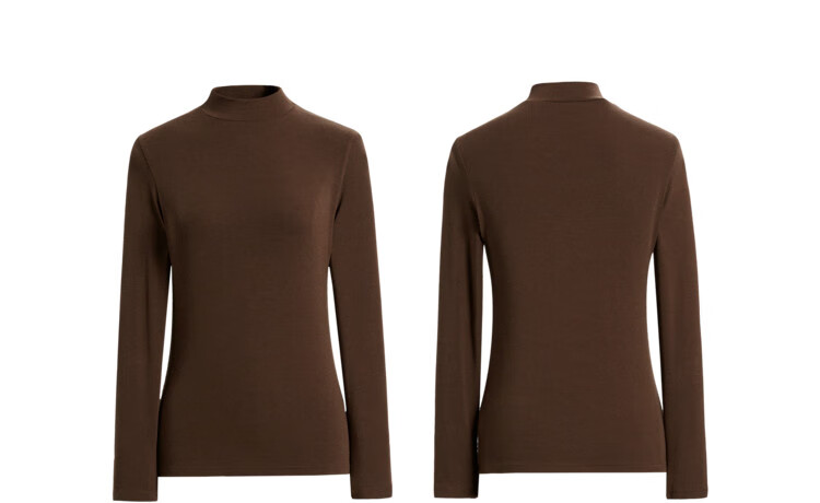 NOME Semi-Turtleneck Fleece Base Layer Women's New Warm Underwear, Fleece-Lined Thermal Top for Autumn And Winter, Black, M 24