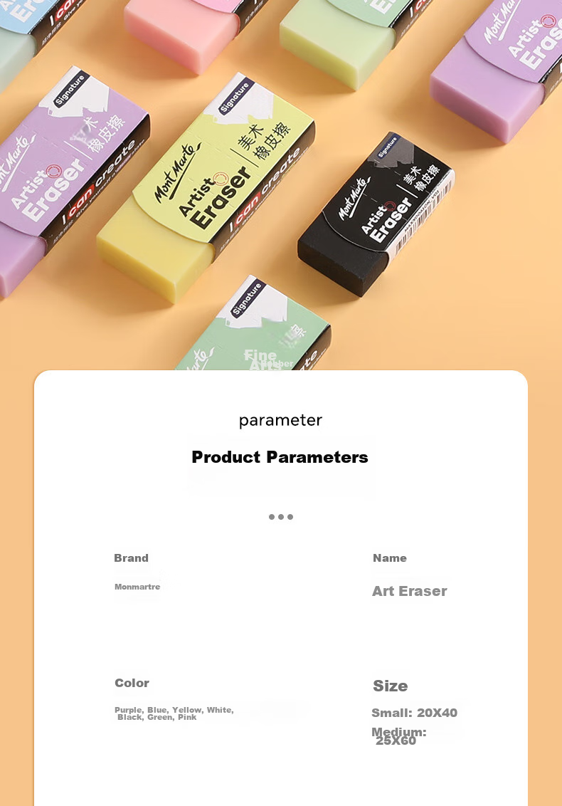 Mont Marte Eraser Sketch Pencil, Art Eraser, Drawing Student Drawing Eraser, No Residue, No Trace, Medium Size, 5 Pieces, Macaron Green, Specially for Art Use 2