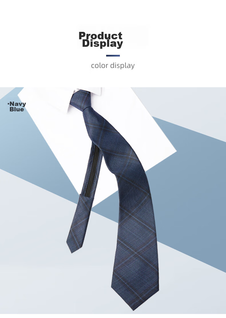 Luomeng Men's Necktie JK Formal Wedding Groom's Tie, 7cm Thin Style, No-Tie Zipper, Gift Box Set for Boyfriend 11
