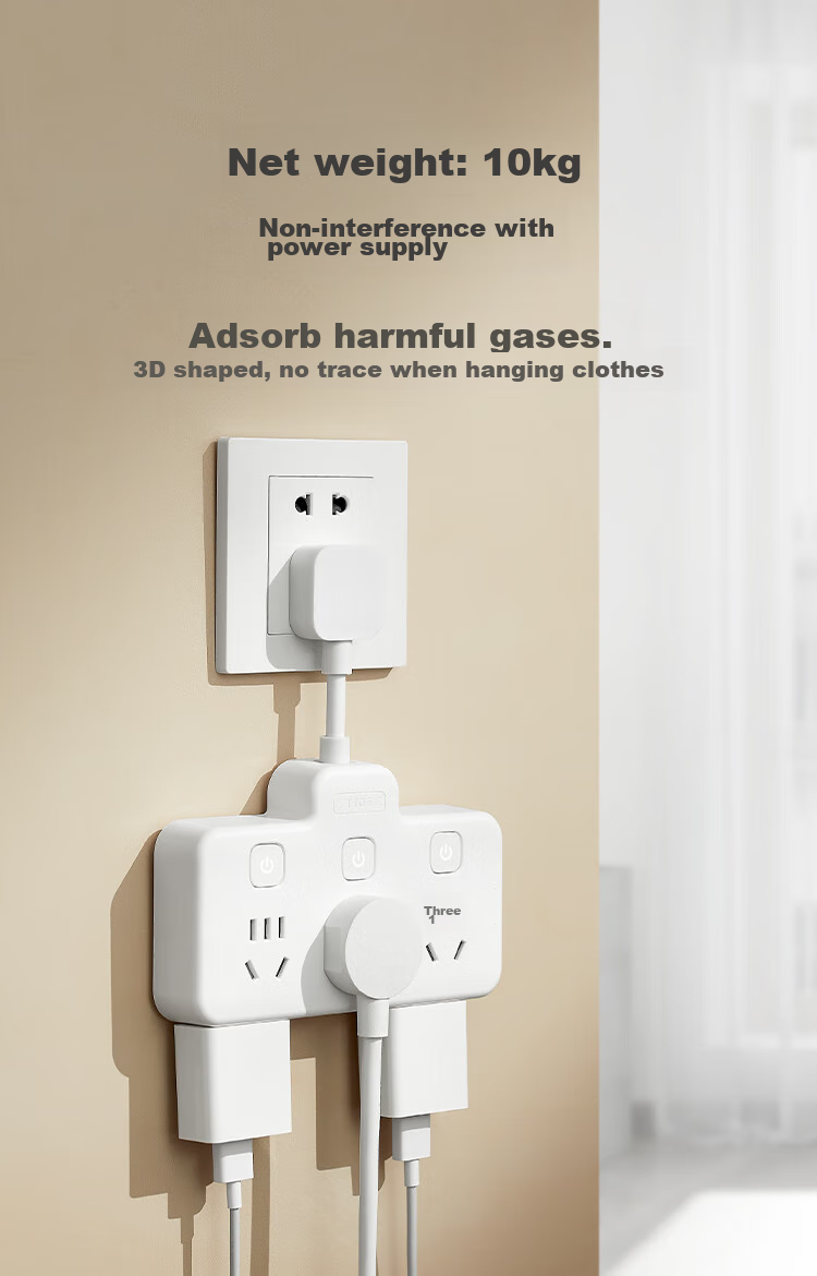 JD Original Flexible Conversion Plug / Delta-Shaped One-To Socket, 6-Outlet Controlled Extension Cord Socket, Smart Socket, Compatible with Gou Niu Multi-Plug Table Lamp Socket 6
