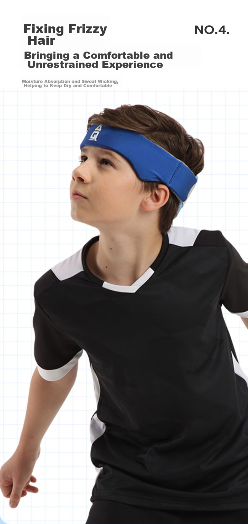 AQ Youth Children Sports Head Guard, Foot Basketball Volleyball Anti-Collision Fall Protection Headband C50101, Classic Blue, Size M 10