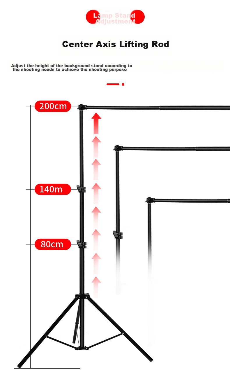 YOUFES YH1A 2*2 Meter Live Streaming Photography Backdrop Stand, Green Screen Stand, Chroma Key Backdrop, Photo Background Cloth Stand, Specialized Photography Equipment for Portrait And ID Photos, Thickened Telescopic Gantry Frame 9