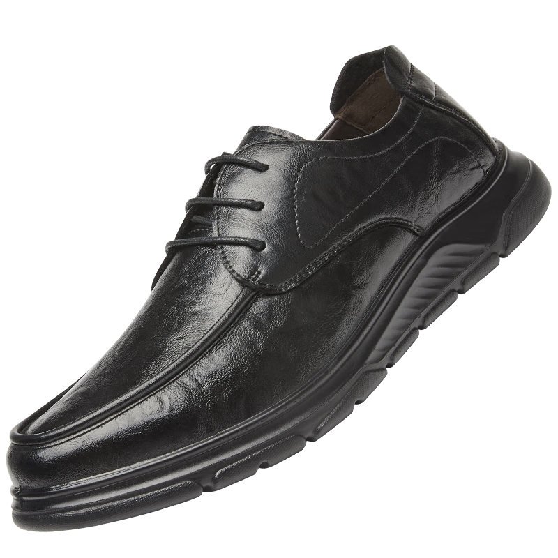 Huili Leather Shoes for Men, Spring And Summer Business Casual Formal Shoes, Comfortable Non-Slip Soft-Soled Work Shoes for Men, 1892 Black Size 39