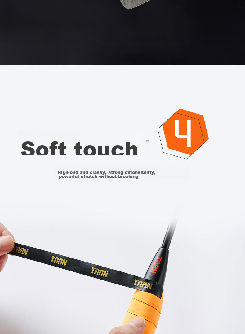 Taan Badminton Racket Grip Tape, Matte Anti-Slip Sweat-Absorbing Handle Tape with Q10, Three-Pack (White/orange/gray) 8