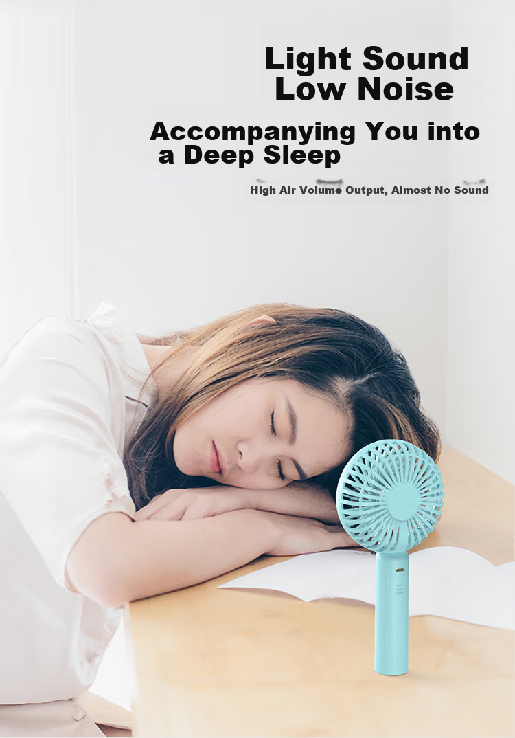 Calayo Handheld Mini Fan Desktop Neck Hanging Long Battery Life Foldable Portable Rechargeable High-Speed Low Noise Outdoor Office Student Dorm Small Fan 3600 Blue 8