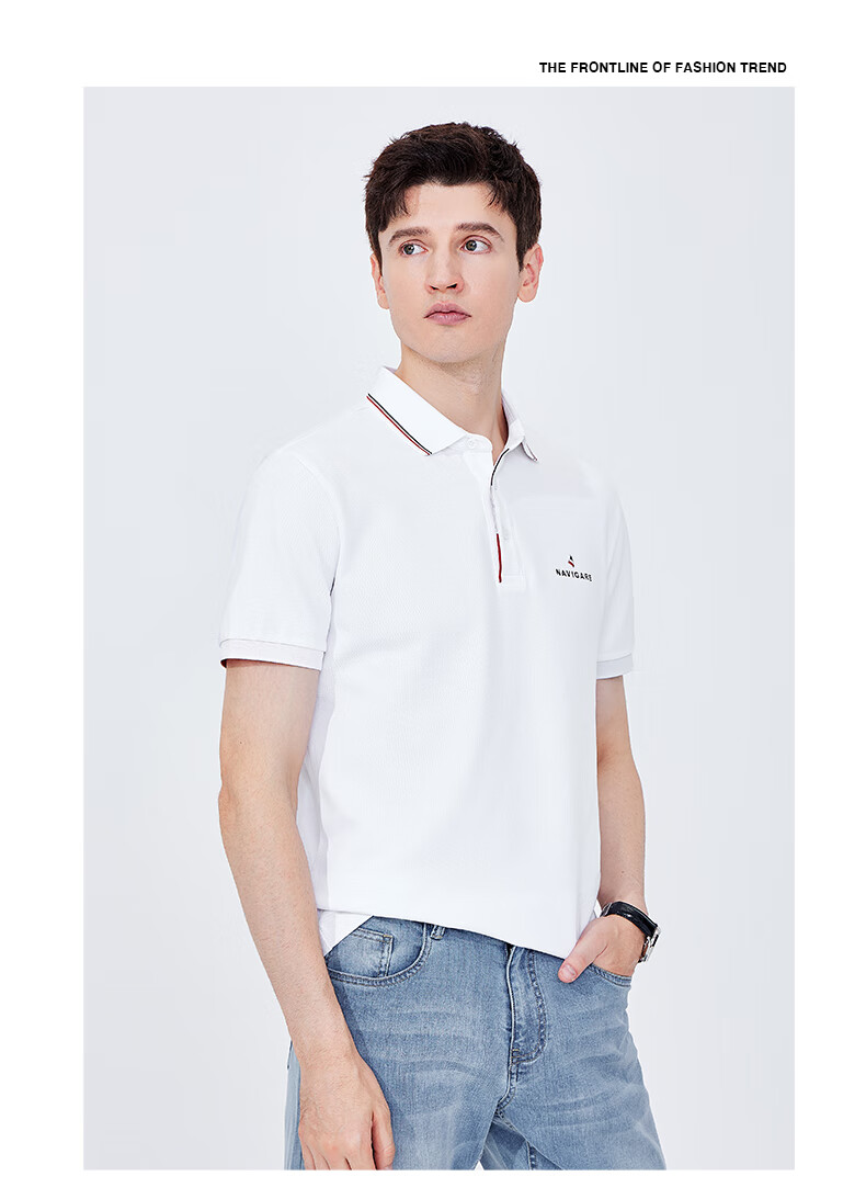 Navigare Men's Sweat-Free Short-Sleeve Commuter Casual Polo Shirt with Collar, 1325524566 15
