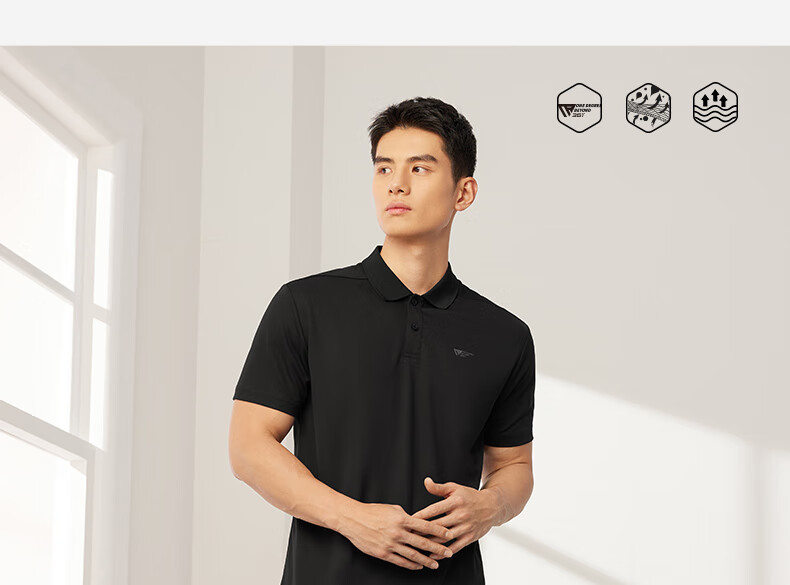 361° Men's Short-Sleeve T-Shirt, Summer Quick-Dry Polo Shirt, Running Fitness Sportswear, Half Sleeve, 652524102D-8 21