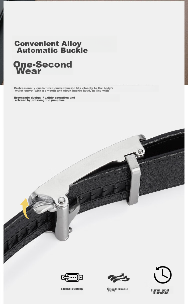 Goldlion Leather Belt with Automatic Buckle, High-Quality Wooden Gift Box, Birthday Present 5